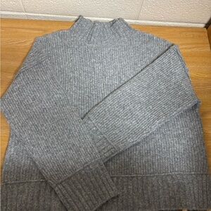 Classic Heather Gray Mock Neck Sweater